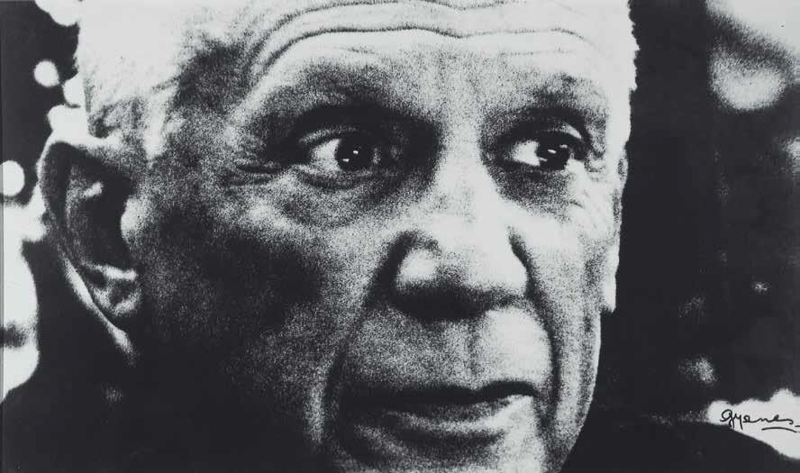 JUAN GYENES REMENYI (Kaposvar, Hungría, 1912- Madrid, 1995). Picasso habló poco, pero lo pintó todo. Copia positiva en b/n. Firmada 1958 Procedencia: Colección ICI  N.º inv. 527 CA